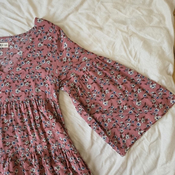 Boho Flowy Floral Mini Baby Doll Dress By Natural Life - Picture 11 of 13